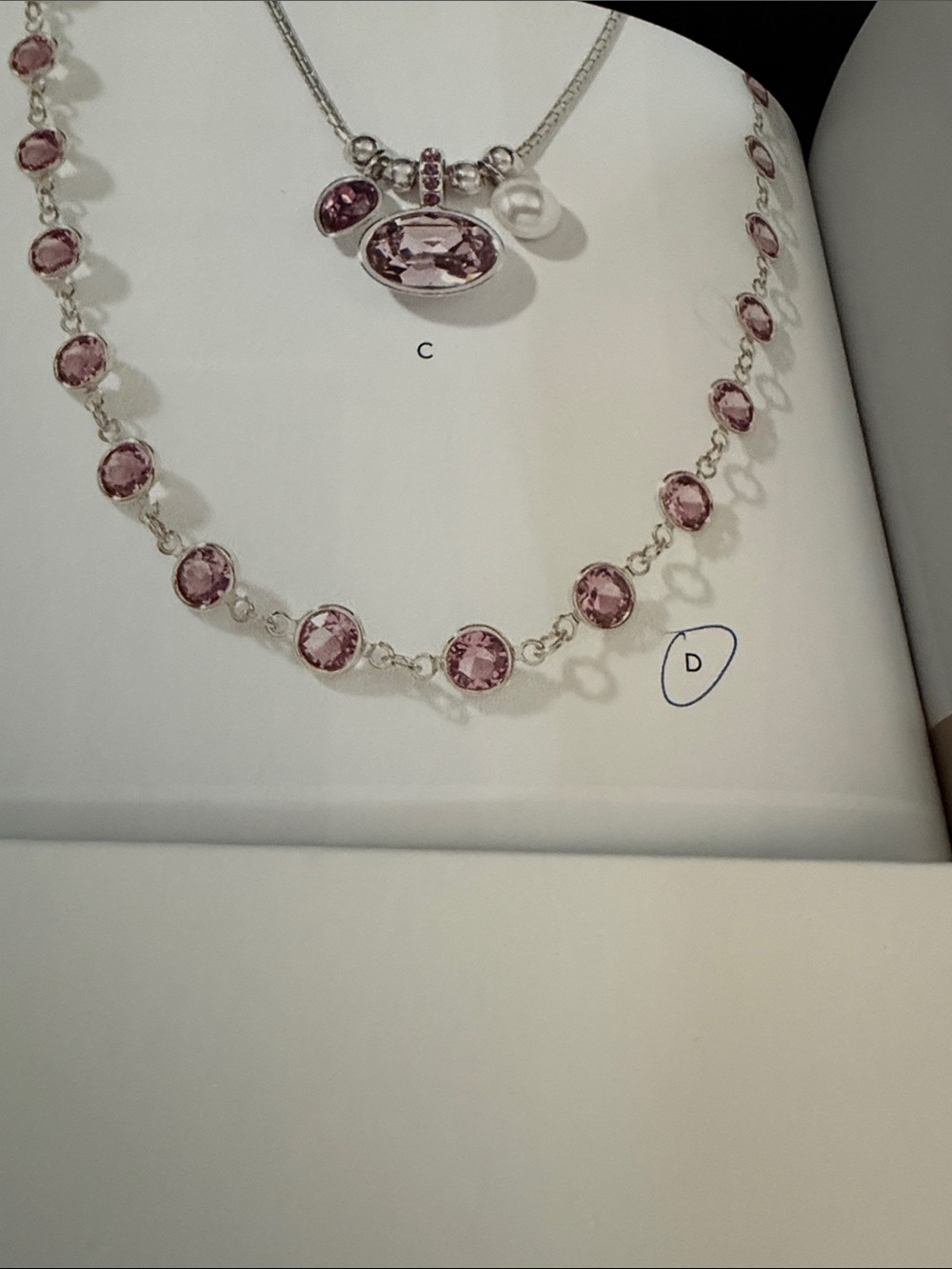 Touchstone crystal chanelle necklace aqua-iris